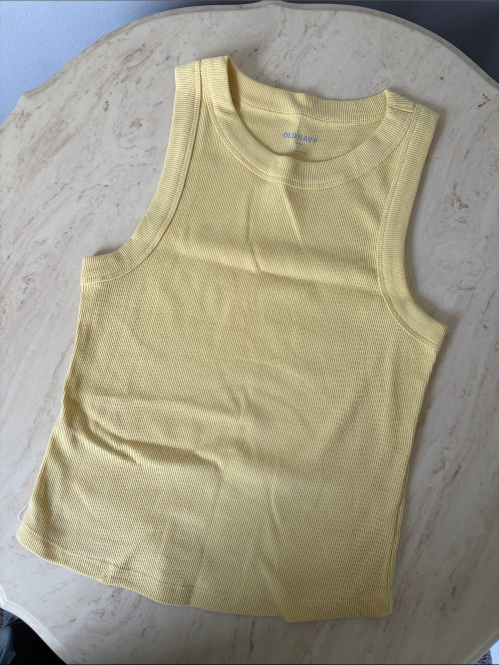 Old Navy Light Yellow Ribbed Crewneck Tank